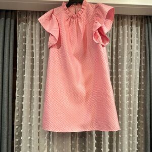 Pink Ruffle Sleeve Dress